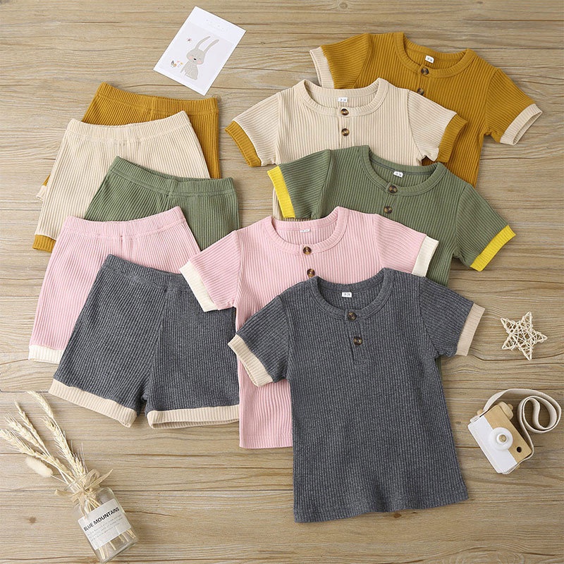 Combo bộ đồ bé gái 1-6 tuổi tay ngắn áo sơ mi cho bé trai quần đùi set thời trang cho bé trẻ em