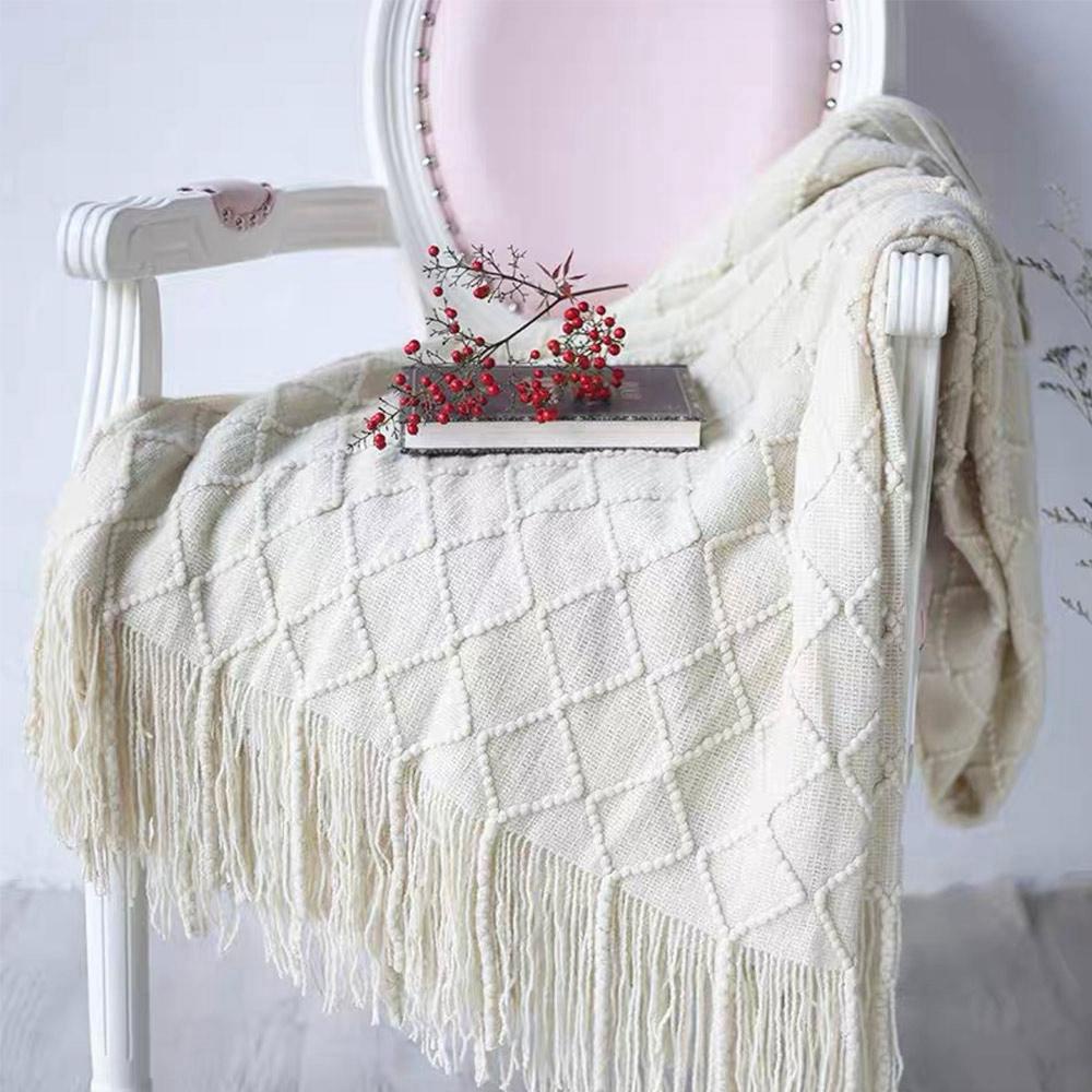 Khăn Choàng Cổ 100% Acryli Trọng Lượng Nhẹ Phối Tua Rua Trang Nhã