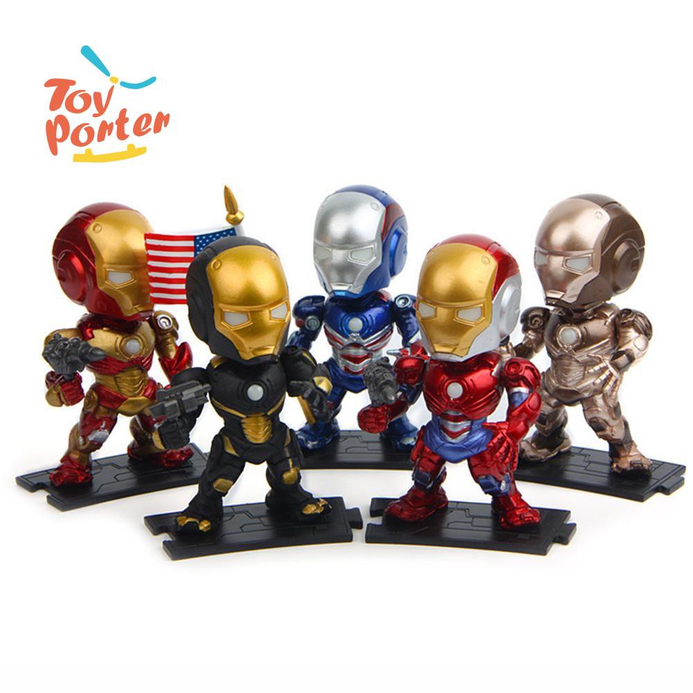 Bộ 5 mô hình đồ chơi Ironman thiết kế chibi sống động dễ thương