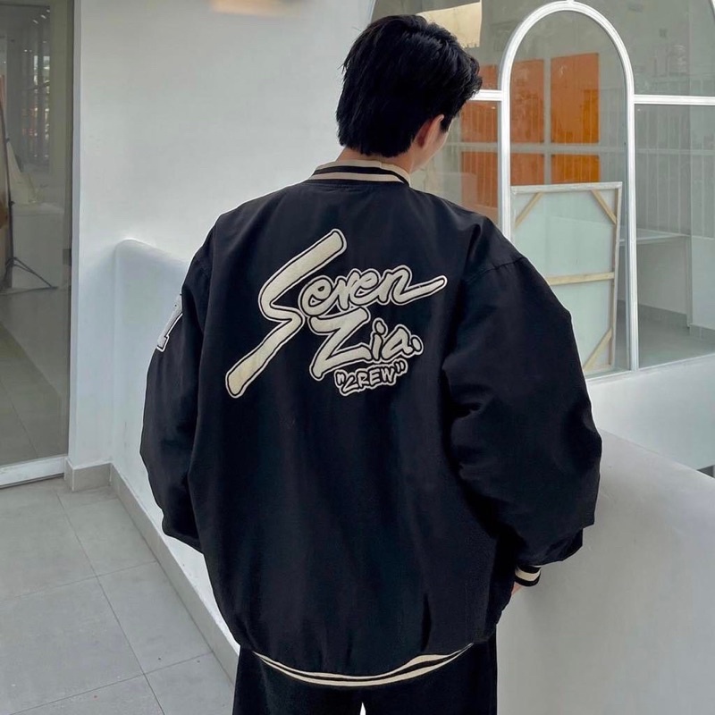 Áo Khoác Bomber Dù 2 lớp SEVEN ZIA  Nam nữ unisex/Bomber Jacket form rộng Ulzzang