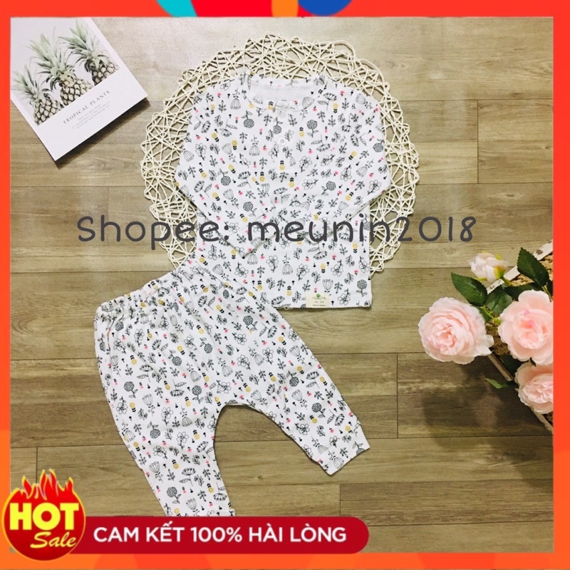 Bộ sơ sinh siêu rẻ chất cotton đẹp hãng Litibaby cho bé trai- bé gái size 6m