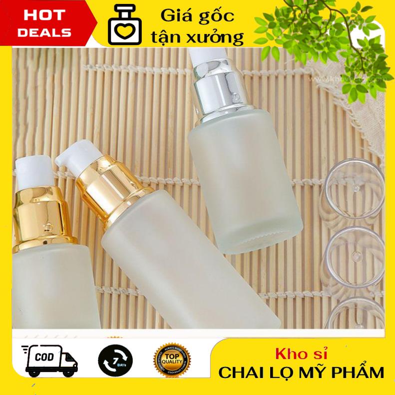 [GIÁ TẬN GỐC] Chai lọ chiết mỹ phẩm Thủy tinh mờ Xịt giọt 20ml/30ml/50ml đựng kem dưỡng da, sửa rửa mặt, serum .