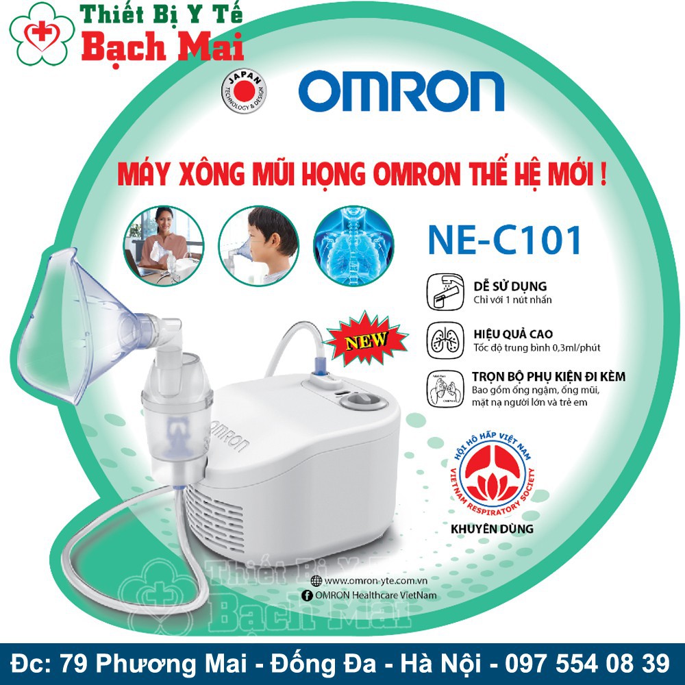 TBYT999 Máy Xông Mũi Họng Xông Khí Dung OMRON NE-C101 [NHẬT BẢN-Bảo Hành 02 Năm] NEW