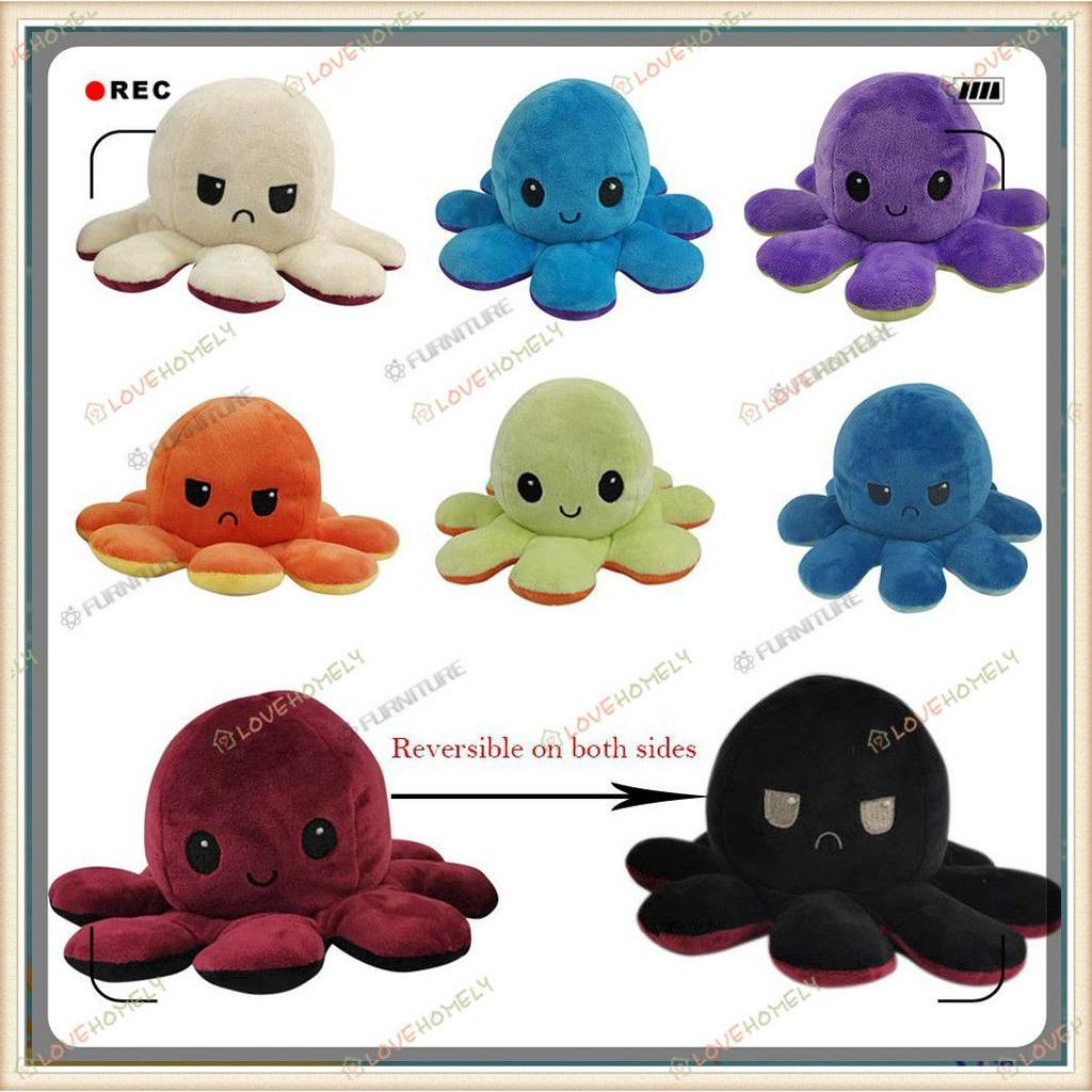 bạch tuộc cảm xúc 🔥Con búp bê Octopus đôi mặt lật lật tung con bạch tuộc đồ chơi búp bê Gấu Bông Bạch Tuộc Bông 2 mặt mực ống Octopus