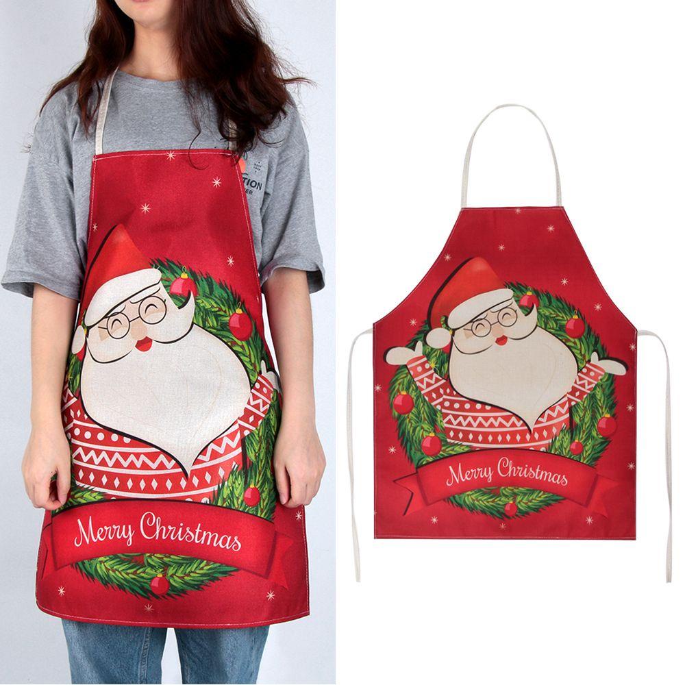 CONOPERY Tạp Dề Cotton Họa Tiết Giáng Sinh Dễ Thương