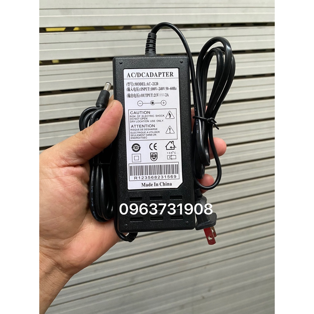 Dây sạc pin máy khoan cầm tay 21V-2A hàng chính hãng