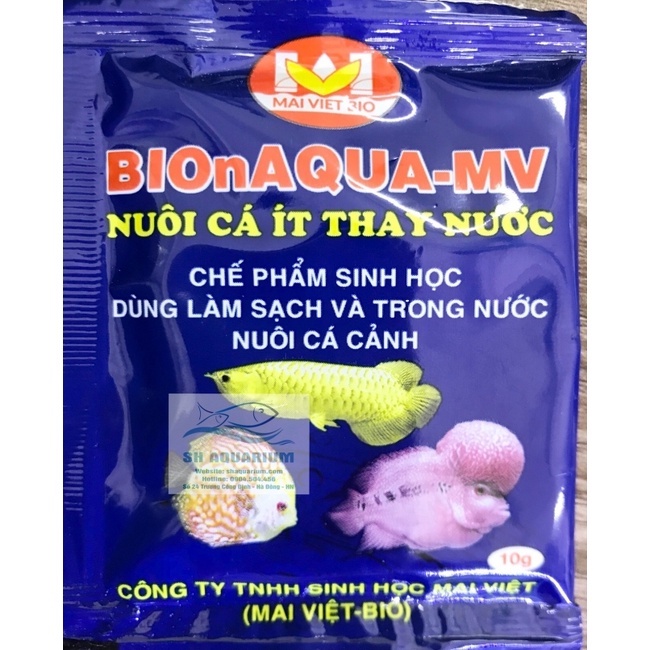 Men vi sinh làm trong nước Mai Việt (10gr), làm sạch nước, khử mùi tanh bể, hồ cá