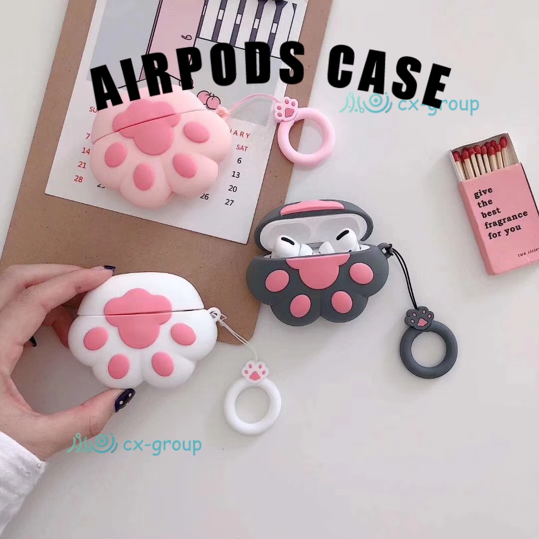 Ốp lưng Cute Cat paw bluetooth headset protective case for airpods 1/2 pro colorful Wireless Headphones  silicone airpods  casing cover