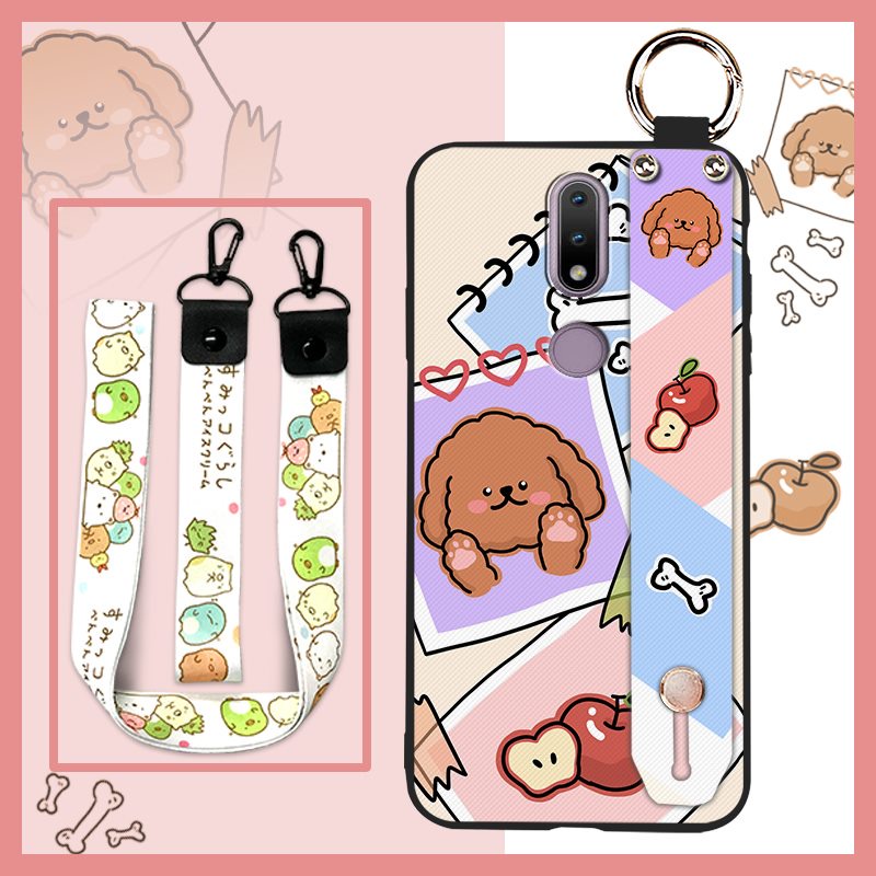 Ốp điện thoại silicon mềm không thấm nước chống va đập có giá đỡ và dây đeo thích hợp cho Nokia 2.4