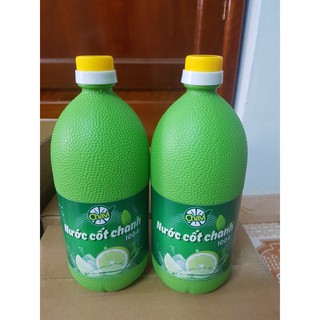 Nước cốt chanh nguyên chất không đường Chavi 100A chai 1 lit (Lime juice/ Lemon juice)