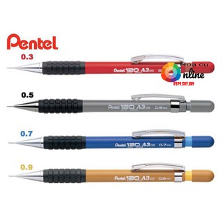 Chì bấm pentel 0.3/0.5/0.7/0.9 mm A3 Pentel 120 A3DX, Sensi-Grip® Mechanical Drafting Pencil - Họa cụ Online