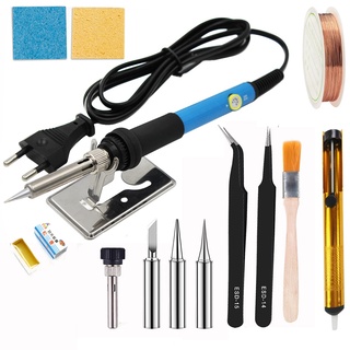 14 pcs 60W-220V  adjustable temperature LCD electric soldering iron welding tool pump electric soldering iron