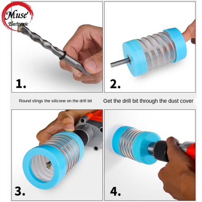 Vỏ Bọc Bảo Vệ Mũi Khoan Máy Hút Bụi Điện Cầm Tay Có Thể Kéo Dài Cố Định Chống Bụi 50-160mm