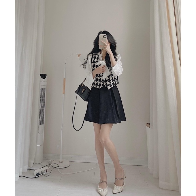 Set áo sơ mi + gile kèm chân váy siêu rẻ | BigBuy360 - bigbuy360.vn