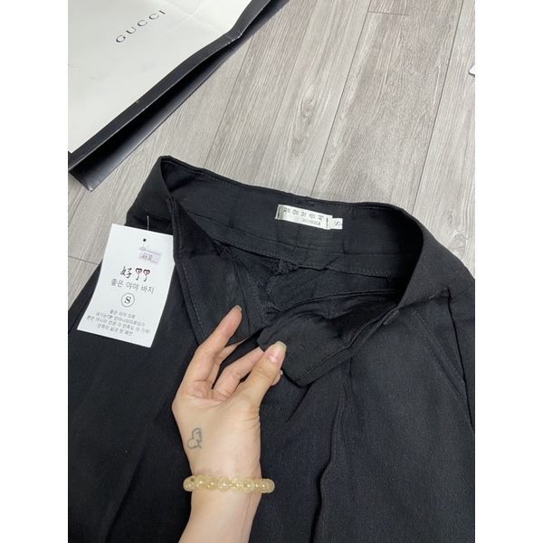 Quần dài ống rộng Quần culottes ống suông chất tuyết mưa cao cấp Quần xuông cài cúc