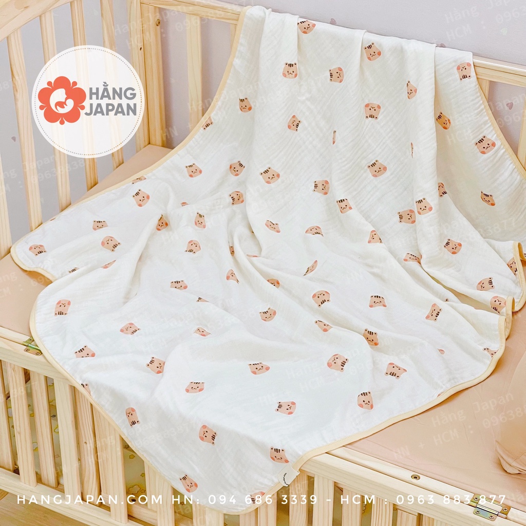 Chăn xô hè sợi tre Dottodot Malolotte in/thêu hoạ tiết cho bé Hàn Quốc