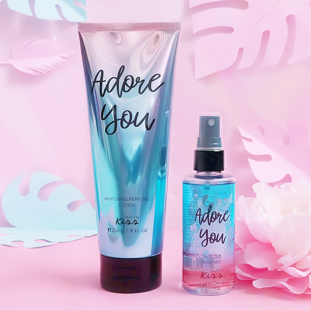 Bộ Đôi Hoàn Hảo Malissa Kiss Body Lotion &amp; Body Mist Hương Adore You 226G