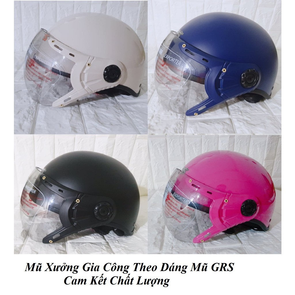 Mũ Bảo Hiểm Xưởng Gia Công Dáng GRS- Hàng Chuẩn Nửa Đầu Cam Kết Chất Lượng