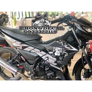 Tem Rời Raider Fi 150 King Drag Xám Đen