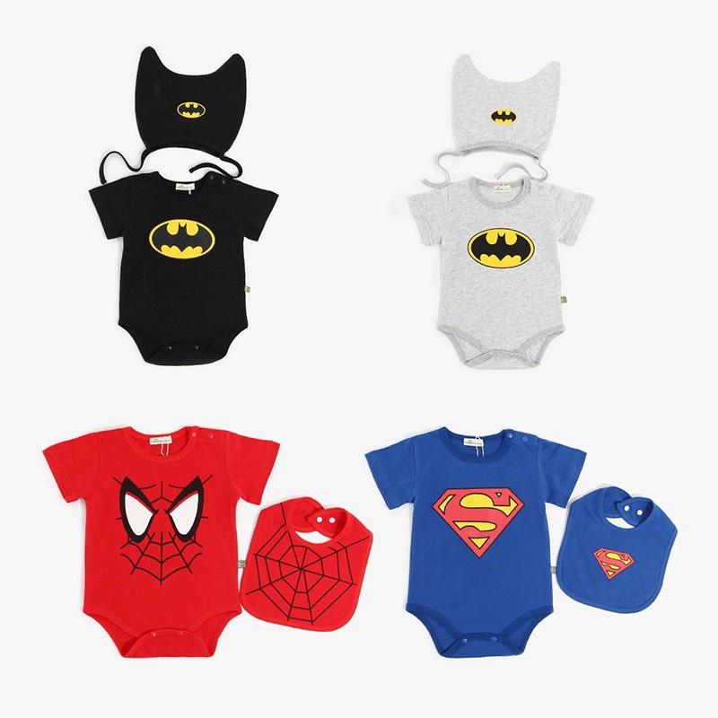 Bộ body sơ sinh siêu anh hùng, bodysuit siêu nhân cực đẹp cộc tay cho bé trai siêu đáng yêu - ANNIE BABY