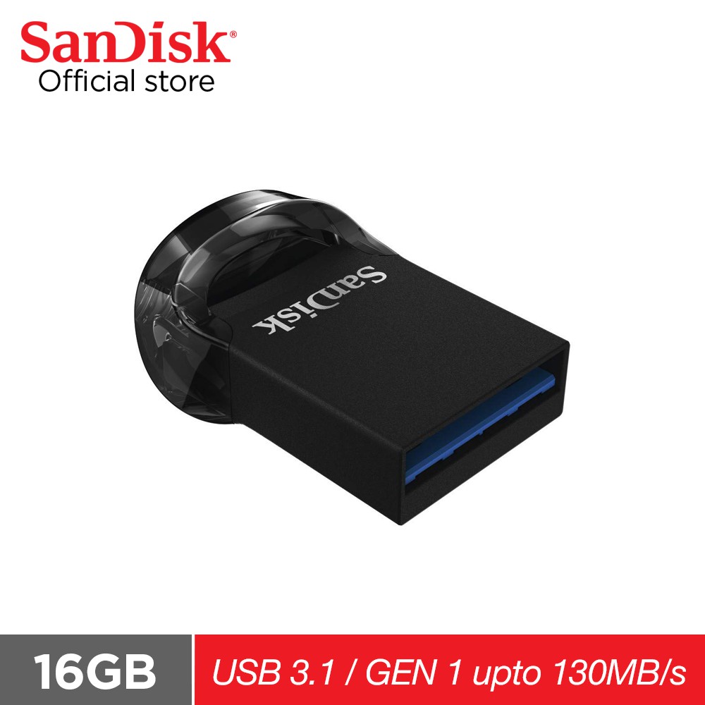 USB 3.1 / Gen 1 SanDisk 16GB Ultra Fit Flash Drive upto 130MB/s (SDCZ430-016G-G46)