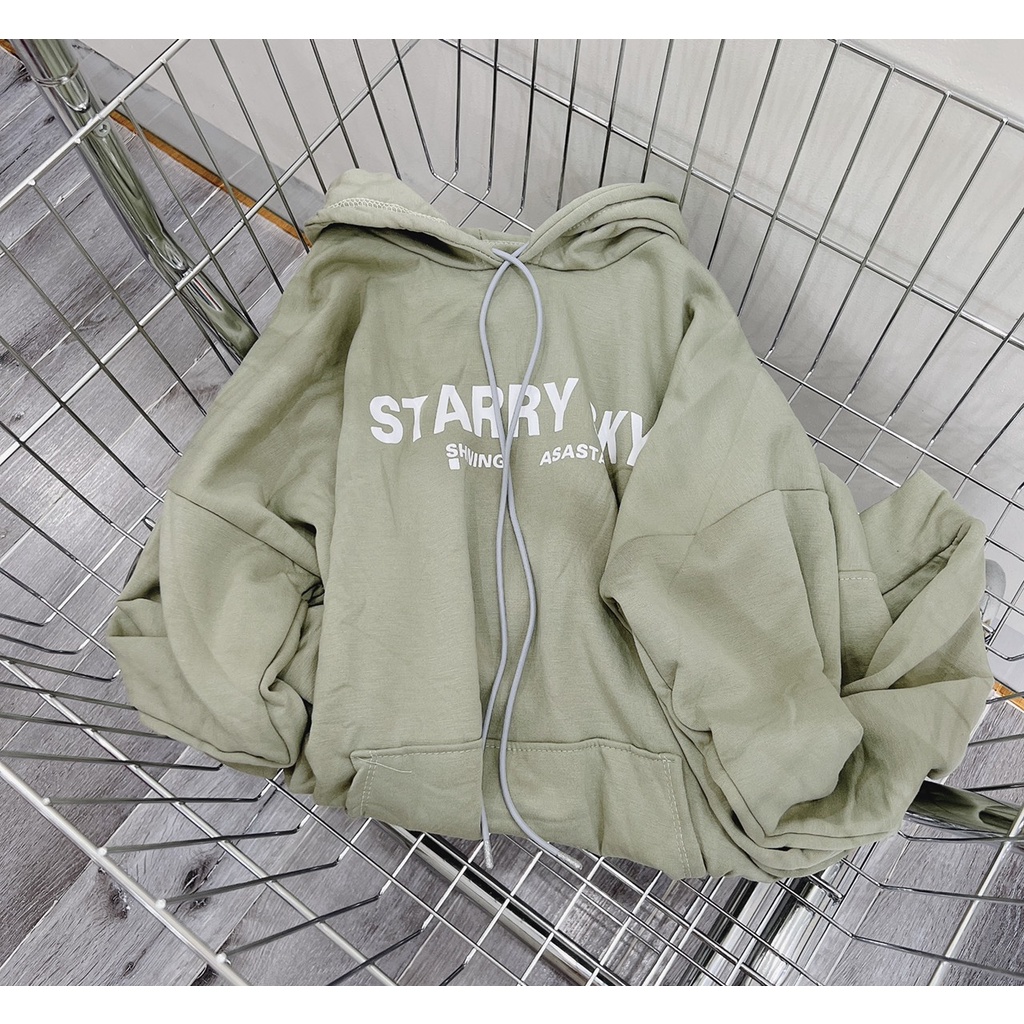 Hoodie Nam Nữ Tay Bồng Oversize Unisex starry Sky Màu Xanh Lạ Uzzlang Sweater