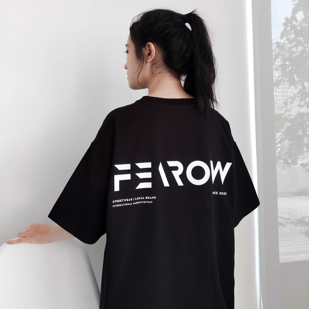 Áo thun Fearow Signature / Đen - FW101 BLK, Áo thun form rộng unisex tay lỡ nam nữ, áo phông cotton | WebRaoVat - webraovat.net.vn
