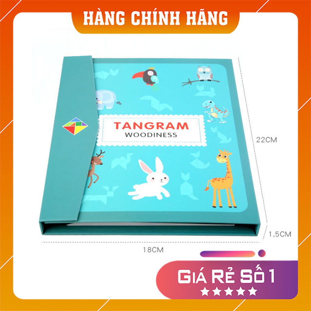 Shop Happy KIDS [HÀNG CHÍNH HÃNG] Sổ ghép hình Tangram gắn nam châm cho bé - Đồ chơi kích thích sự sáng tạo - MO139