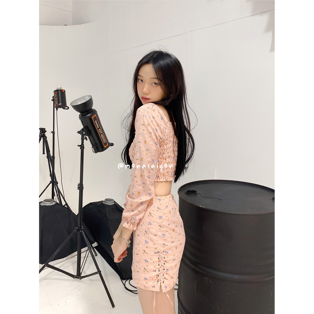 MONÁ - Set áo váy nhún bèo xinh xăn - ANNIE SET | BigBuy360 - bigbuy360.vn
