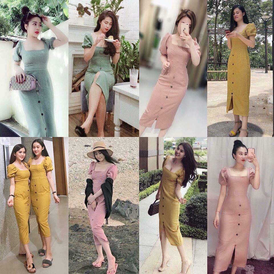 [GIÁ HỦY DIỆT] Váy zeny cổ vuông ôm sát (ảnh thật mẫu chụp kèm feedback khách hàng) | BigBuy360 - bigbuy360.vn