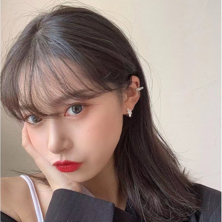 📛 RẺ VÔ ĐỊCH 📛 khuyên kẹp vành tai hình trái tim khóa màu bạc cá tính phong cách hàn quốc