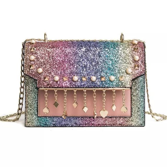 [NGHIE1212 giảm 20%]Túi bling bling lấp lánh tua rua