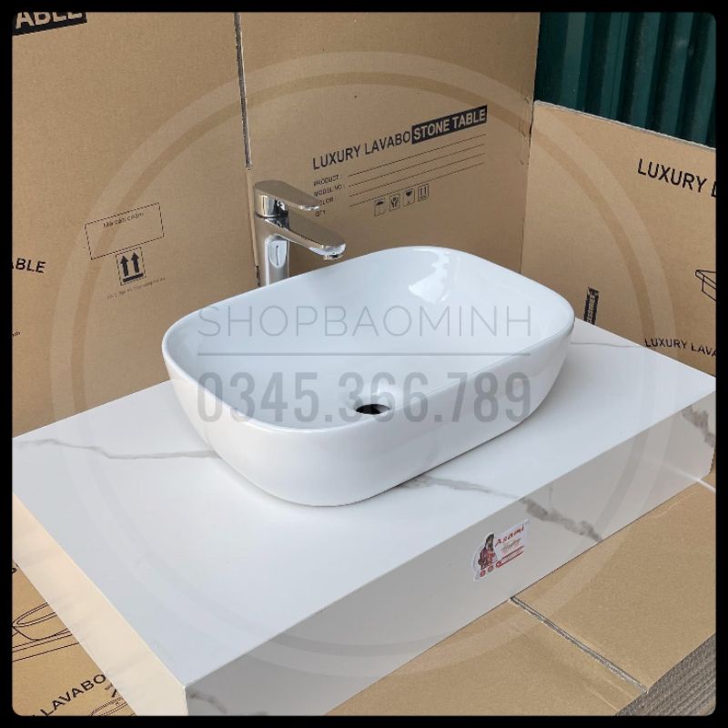 Chậu rửa mặt - Lavabo chữ nhật 2144T, kích thước 46x33cm