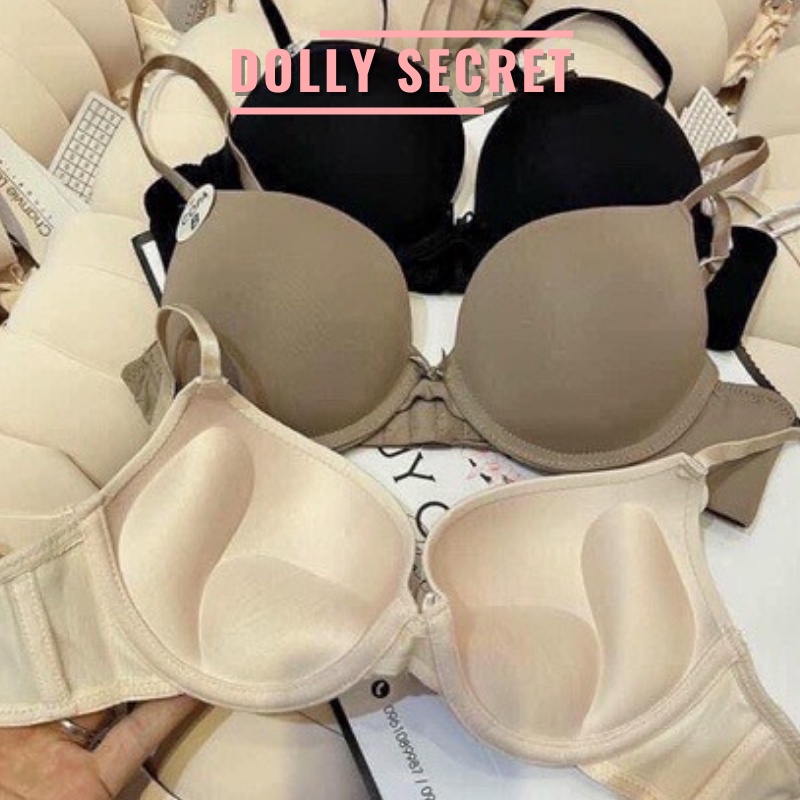 Áo lót đúc su DOLLY SECRET sữa mút kép có gọng siêu nâng ngực đẩy ngực đệm dày chống chảy xệ hàng xuất màu trơn A11