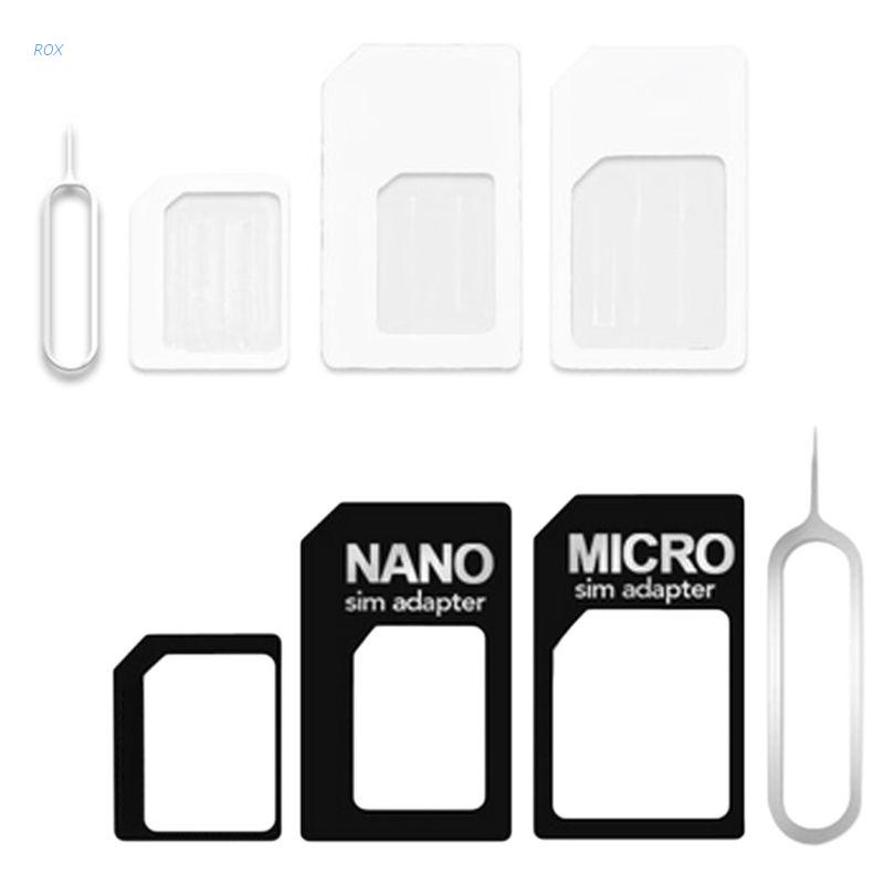 Đầu Chuyển Đổi 4 Trong 1 Nano Sim Sang Micro Tiêu Chuẩn Cho Iphone Samsung 4g Lte
