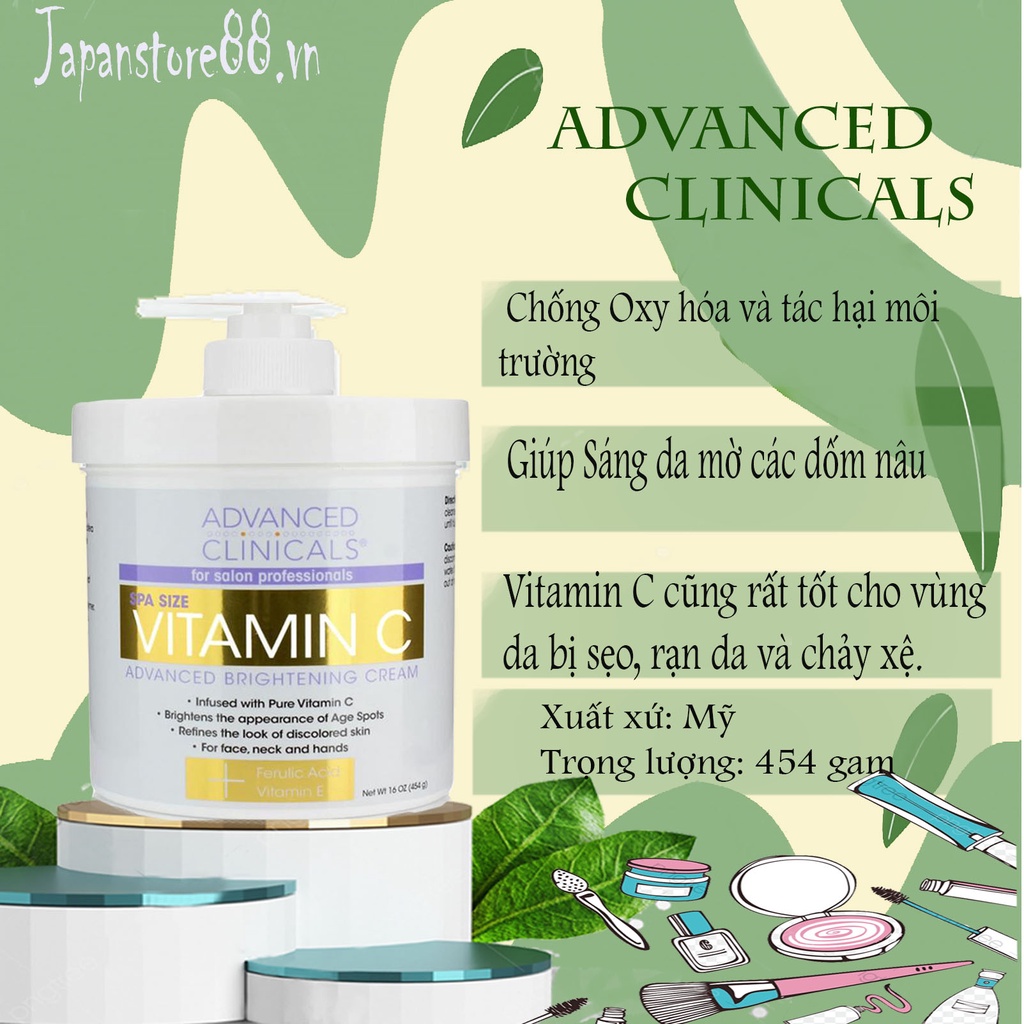 Kem Dưỡng Da Vitamin C Advanced Clinicals 454g