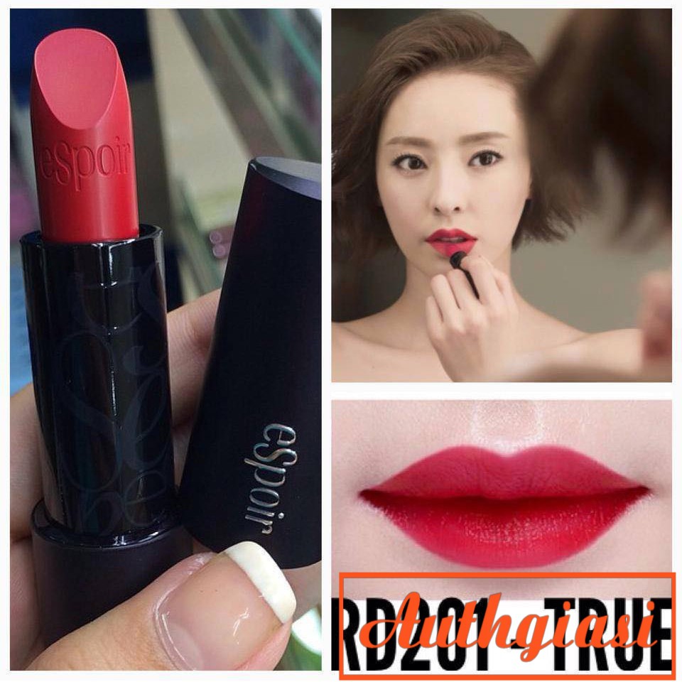 Son Espoir Lipstick Nowear S True RD201 Đỏ Tươi Sáng siêu đẹp