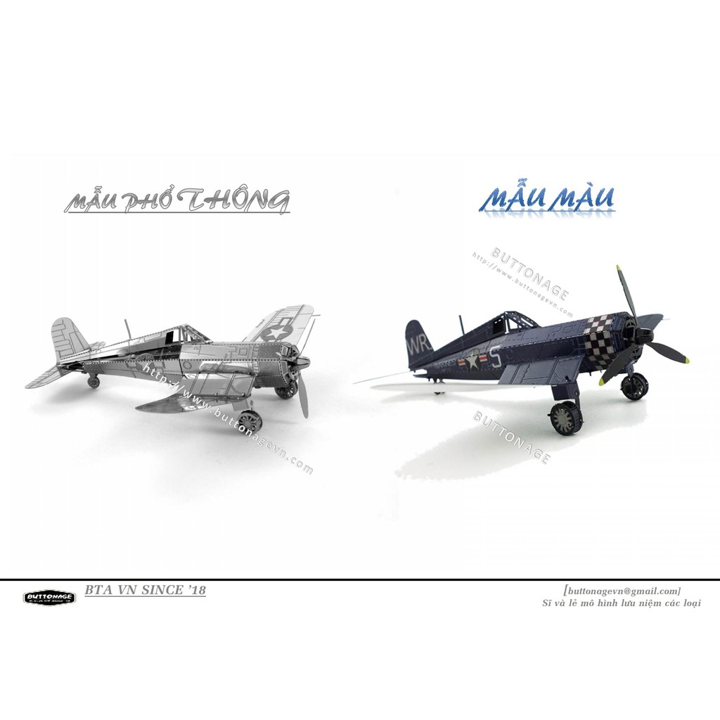 Mô Hình Lắp Ghép kim Loại 3D Máy Bay Vought F4U Corsair