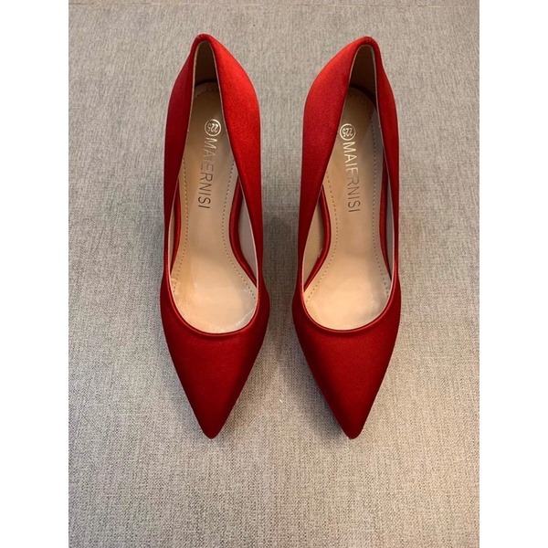 Giày cao gót silk satin size 35