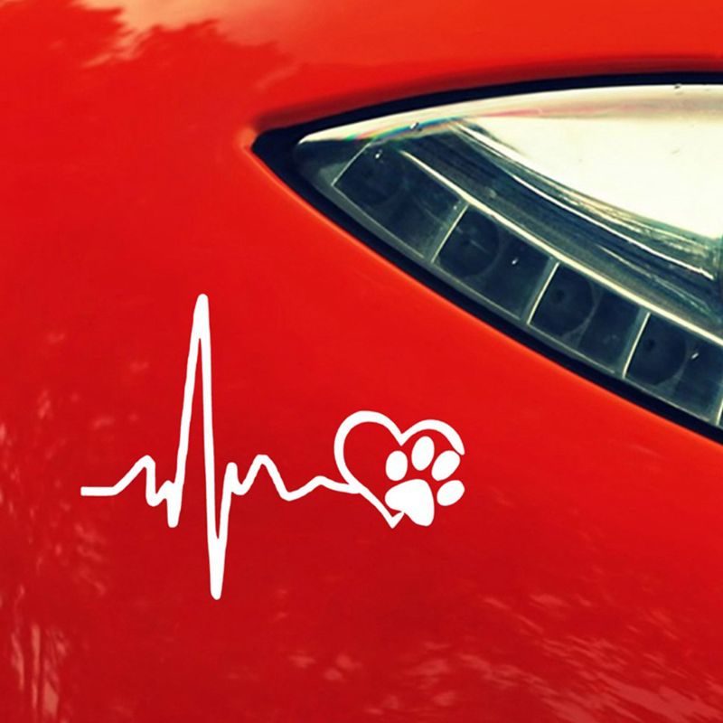 Đề Can Dán Trang Trí Ngoại Thất Xe Hơi Họa Tiết Dấu Chân Chó Dễ Thương
