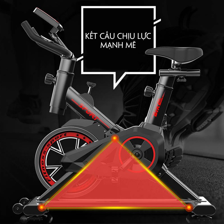 Xe đạp tập thể dục trong nhà  Air Bike, hợp kim chống rỉ ,điều chỉnh tốc độ đạp, có đồng hồ hiển thị M020