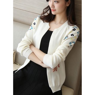 Áo Len Nữ Cardigan Áo Khoác Len Kiểu Hàn Quốc Thêu Hoa MAY_ALN029 MayBlue-video thật