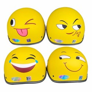 Mũ bảo hiểm ❁Miễn phí PVC❁ Mũ bảo hiểm nửa đầu hình mặt cười cute