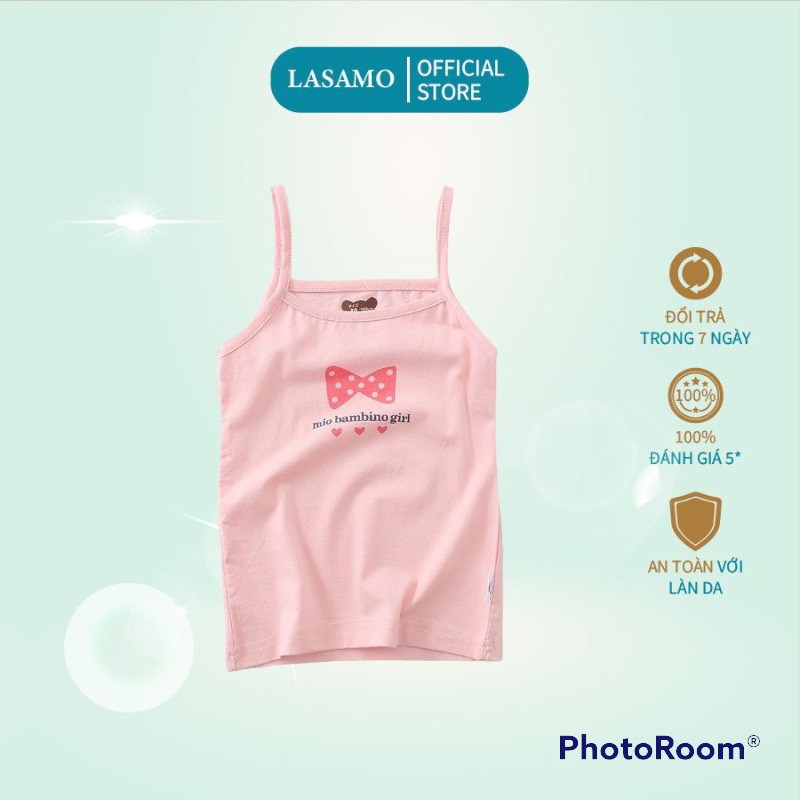 Áo hai dây cho bé gái họa tiết dễ thương chất cotton co giãn 4 chiều hãng LASAMO mã AHD001