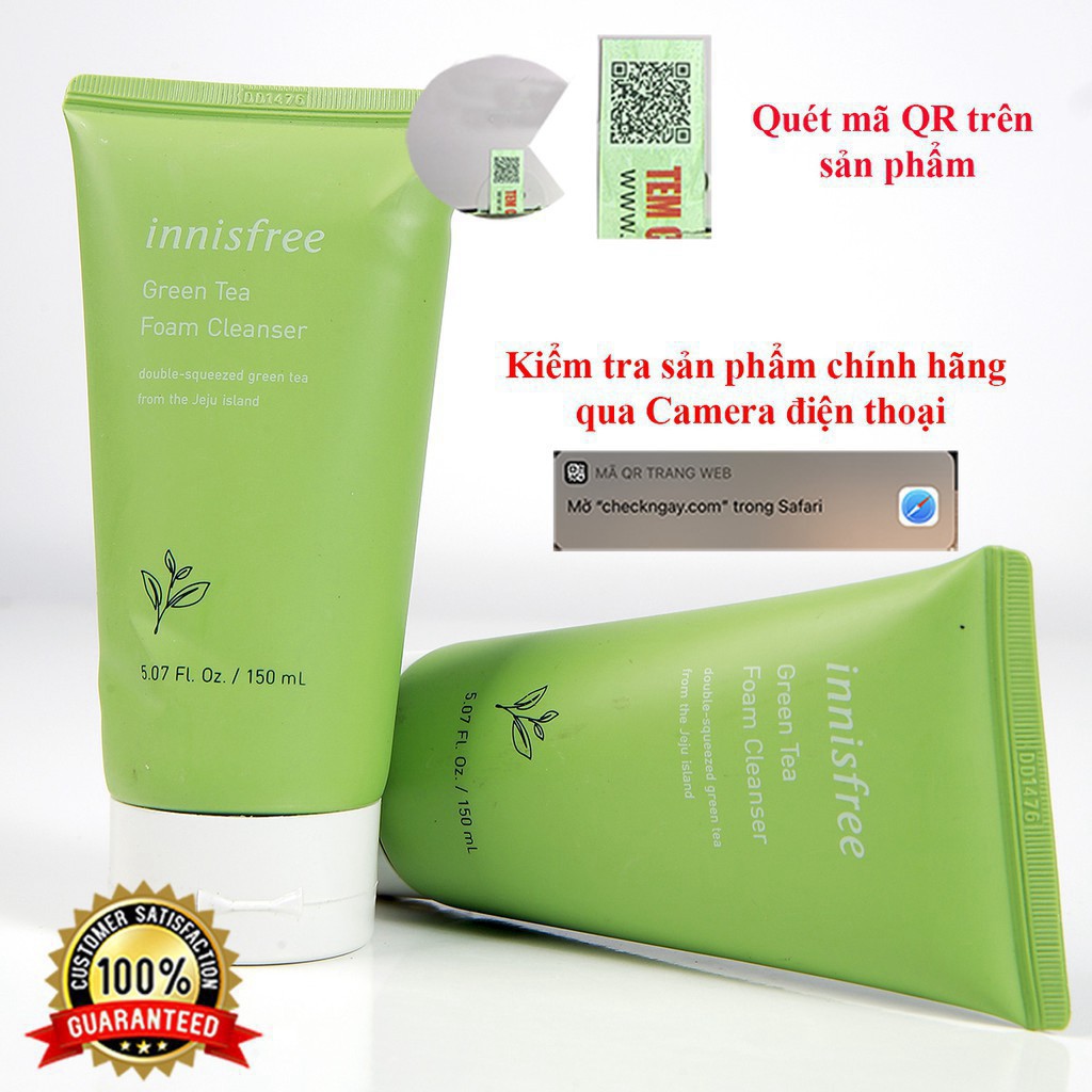 Sữa rửa mặt innisfree trà xanh rau củ 150ml cho da dầu mụn hỗn hợp nhạy cảm Hàn Quốc LaLa Beauty - SRM Innisfre