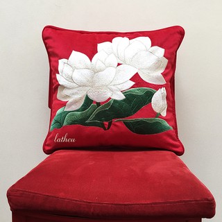 Gối tựa sofa trang trí - Bạch Liên Hoa