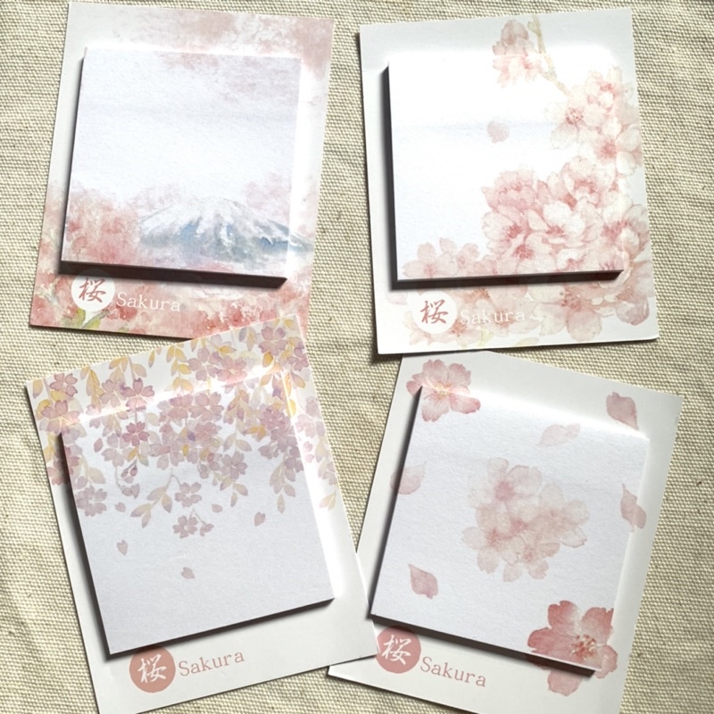 Set giấy note Japanese Journal hoa anh đào mẫu ngẫu nhiên