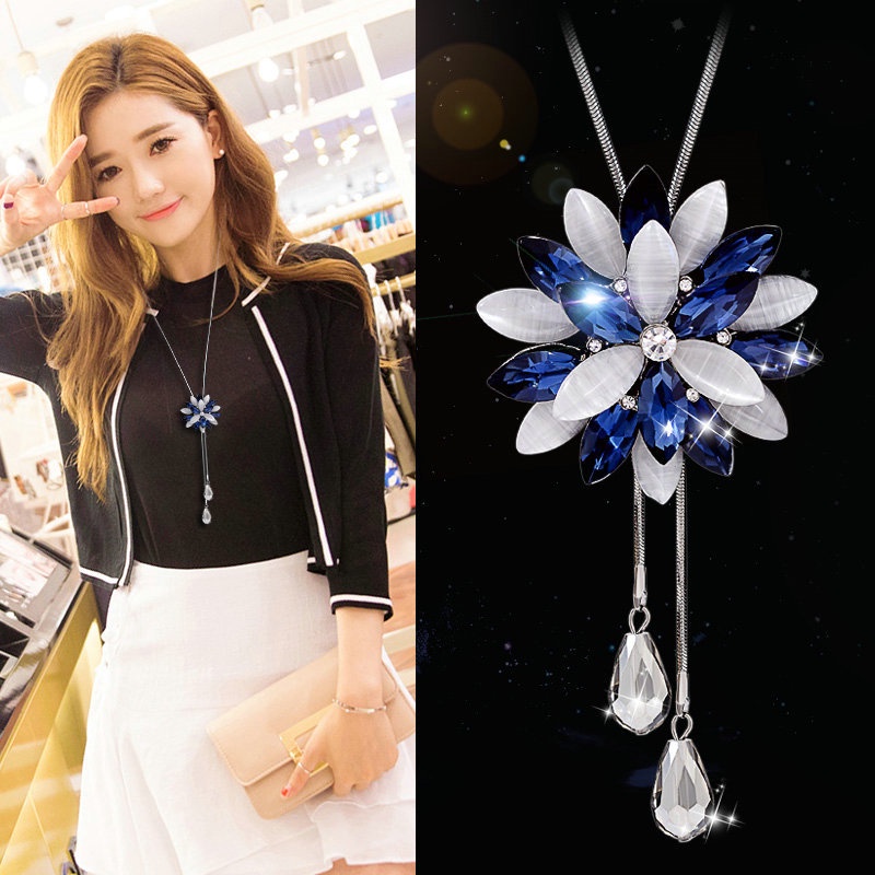 Vòng cổ dài ETRENDY mặt hình hoa hướng dương phong cách cổ điển thời trang cho nữ