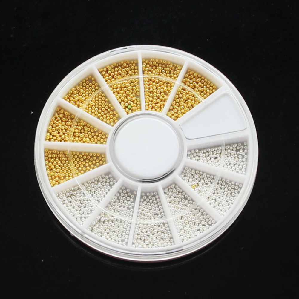 Hạt Cườm Mini 3D Màu Vàng / Bạc Dùng Trang Trí Móng Nghệ Thuật DIY