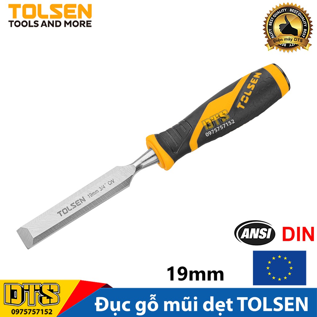 Đục gỗ mũi dẹt cầm tay chuẩn công nghiệp TOLSEN 19mm (3/4 inch) - Tiêu chuẩn xuất khẩu Châu Âu